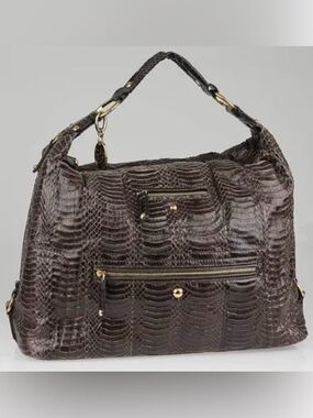 Vintage ~ Authentic Tod's Pashmy Sacca Large Hobo Bag ~ in Brown Python 🐍 Skin